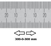 REGLET GRADUE HORIZONTAL ZÉRO AU CENTRE 600 MM SECTION 18x0,5 MM<BR>REF : RGH96-C0600C0M0
